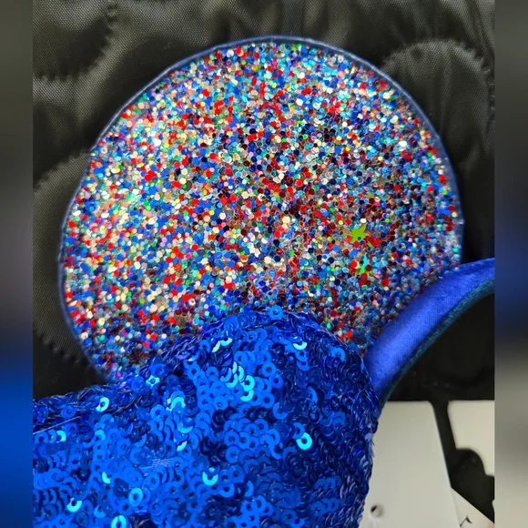 NWT Disney Parks Minnie Mouse Ears 2020 Celebration Blue Sparkle Bow Headband - Picture 5 of 5